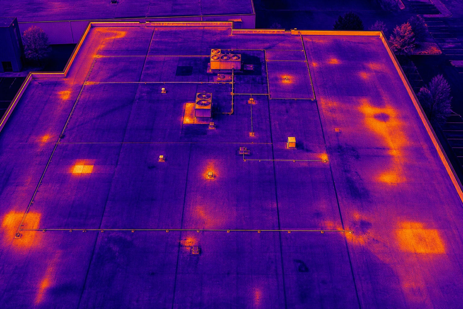 Thermal commercial roof imagery